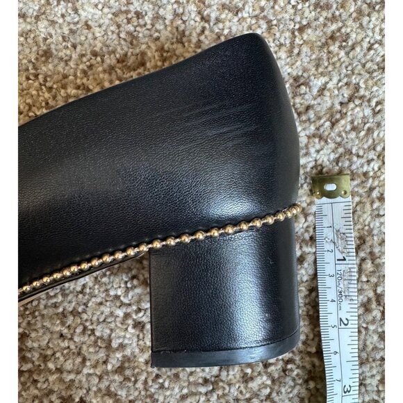 Coach Black Leather Studded Chunky Heels - Size 7 - Picture 10 of 11